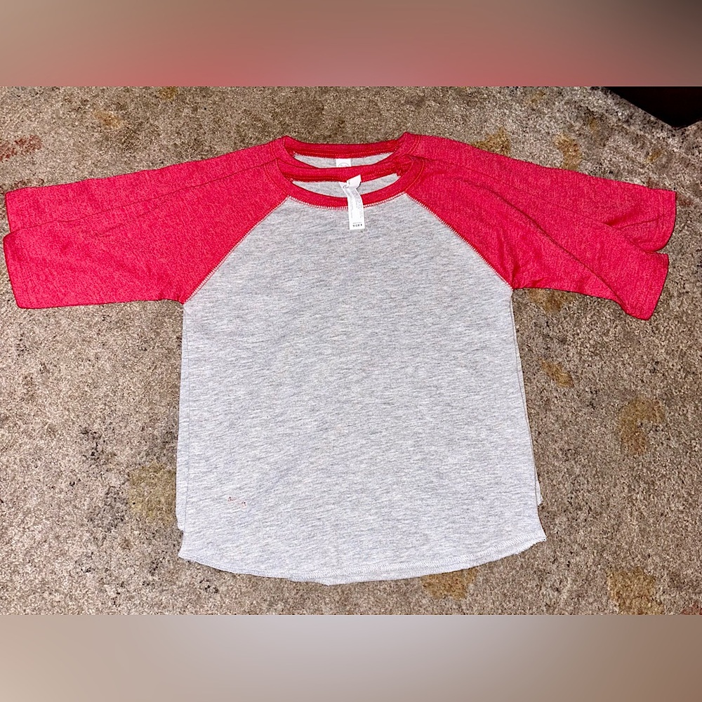 Kids Red and Gray Raglan Shirt